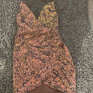 pink sequin dress